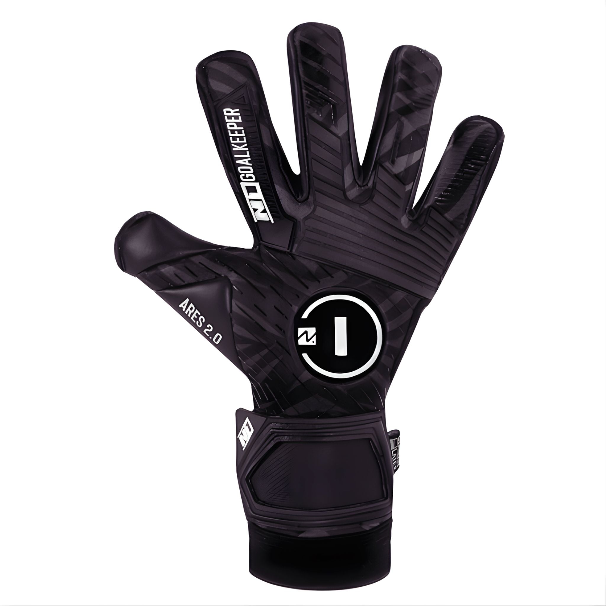 N1 Ares 2.0 All Black Pro Goalkeeper Gloves with 4mm UGT+ II German Latex
