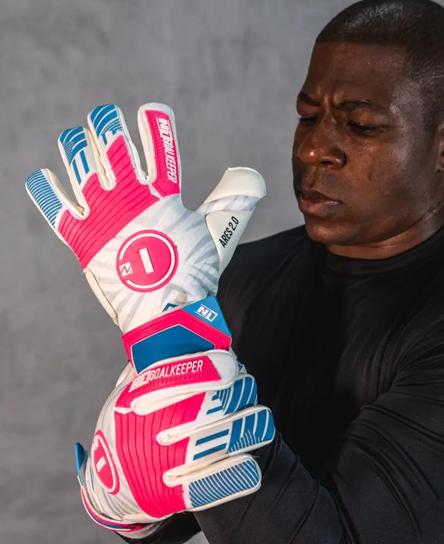 Goalkeeper Gloves Ares 2.0 Blue Pink UGT+ II N1 Goalkeeper Gloves Australia