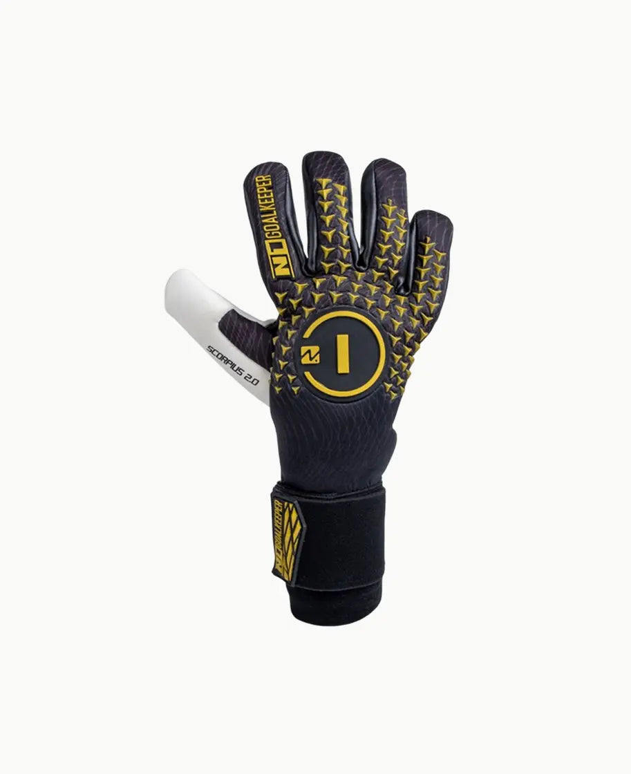 Goalkeeper Gloves Scorpius 2.0 Golden Black UGT+ II N1 Goalkeeper Gloves Australia