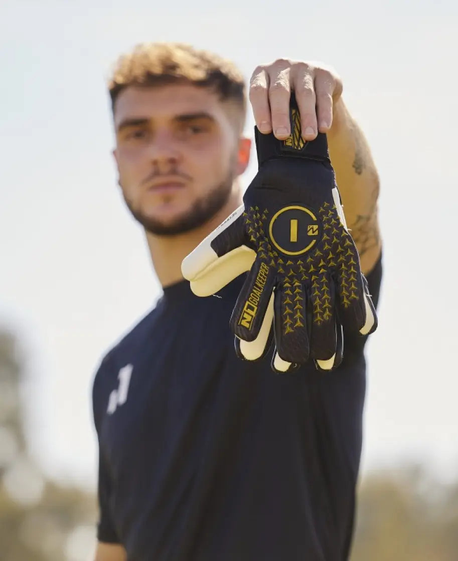 Goalkeeper Gloves Scorpius 2.0 Golden Black UGT+ II N1 Goalkeeper Gloves Australia