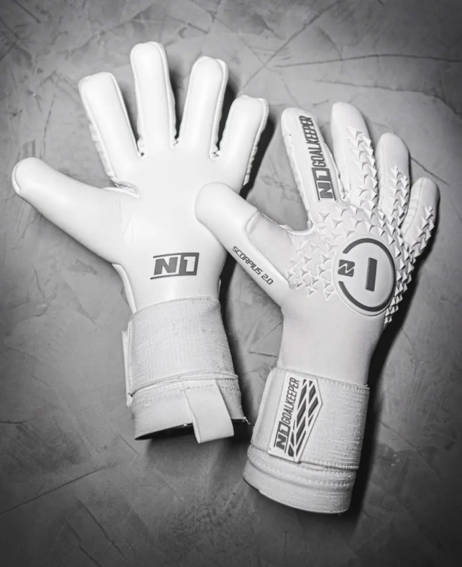 Goalkeeper Gloves Scorpius 2.0 All White UGT+ II N1 Goalkeeper Gloves Australia
