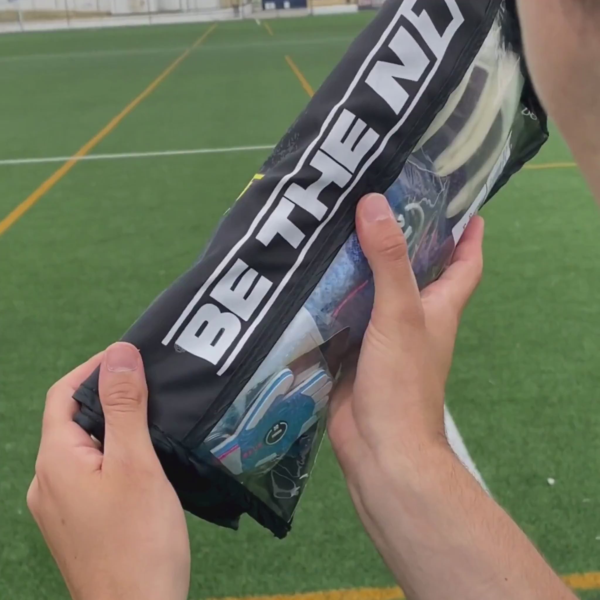 N1 Zeus 2.0 Galaxy professional goalkeeper gloves featuring the seamless AirFlex Pro backhand and elite UGT+ II German latex for superior grip in all weather conditions.
